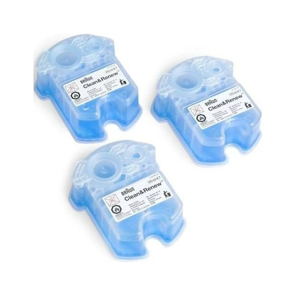 Braun CCR3 Replacement Clean And Renew Refills Cartridge For Models 5442, 350cc, 370cc, 390cc, 550cc, 570cc, 590cc (Pack Of 3)