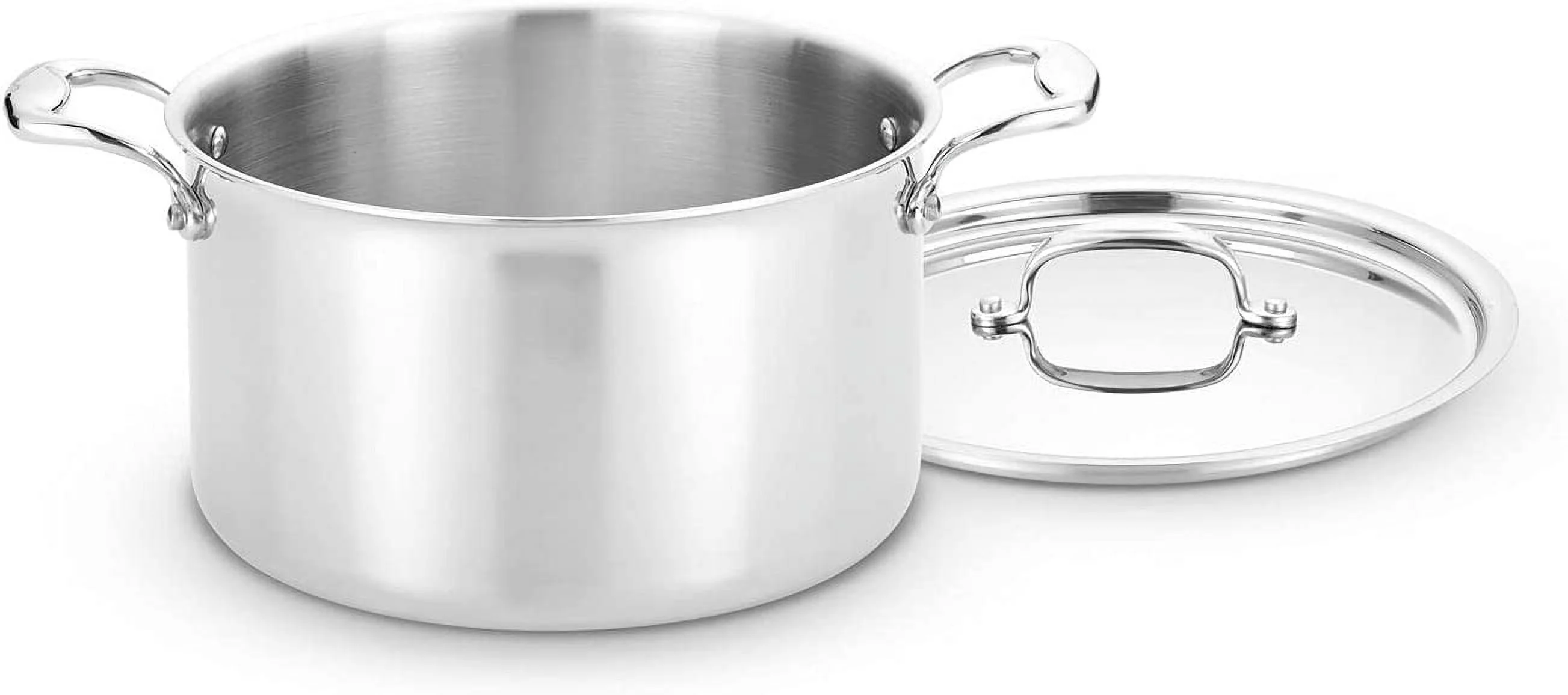 8 Quart Stock Pot With Lid - Titanium Strengthened 316Ti Stainless  With 5-Ply Construction - Induction-Ready  Fully Clad, Made In