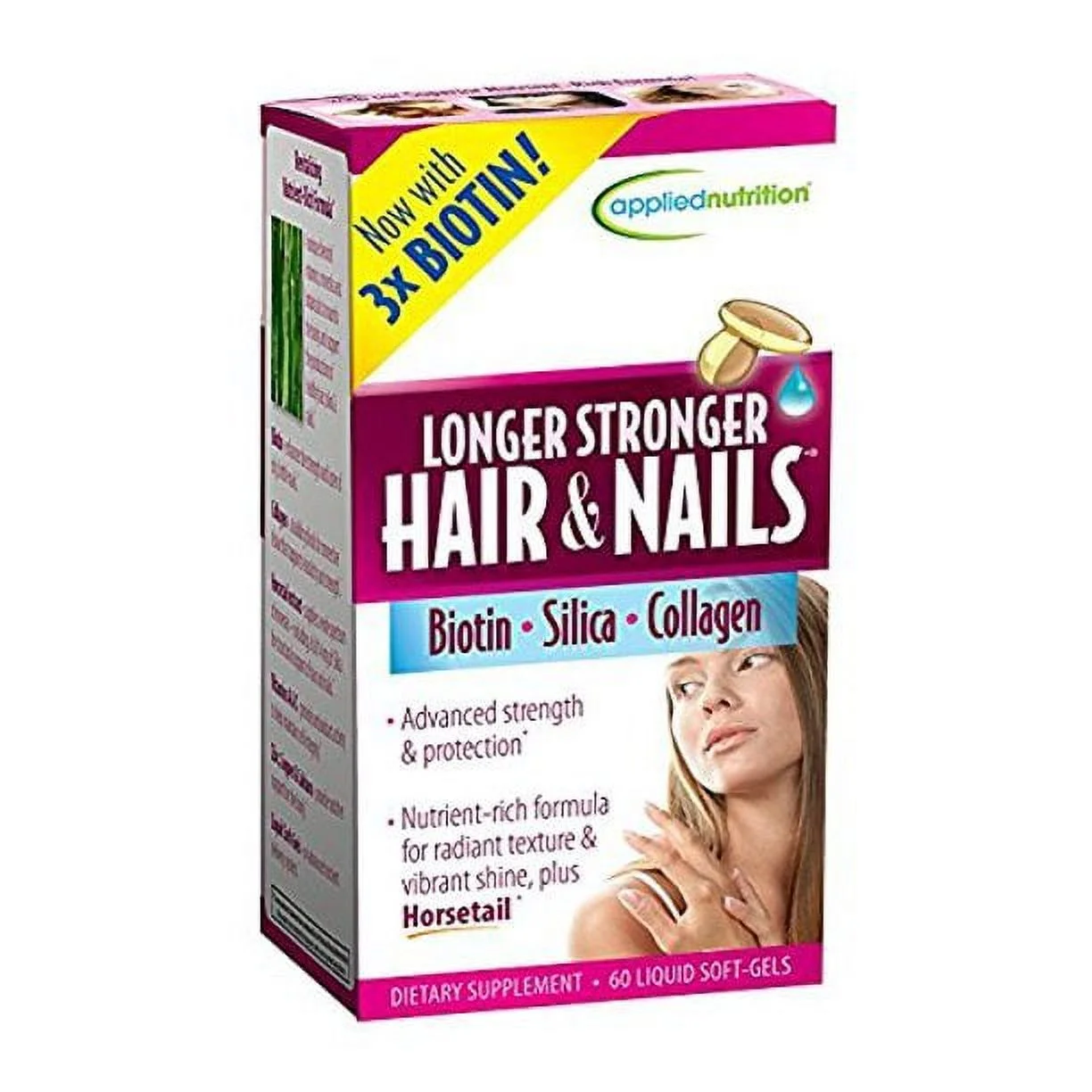 Applied Nutrition Longer Stronger Hair and Nails, 60-Count