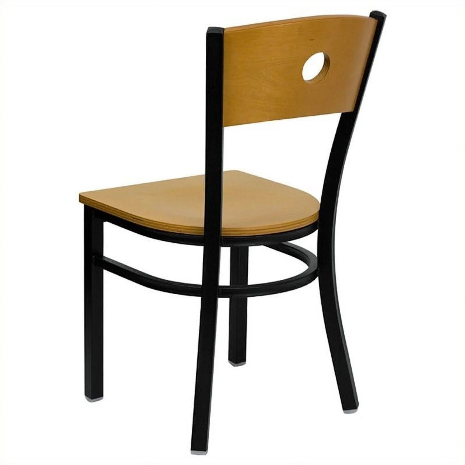 Bowery Hill Black Circle Back Dining Chair in Natural