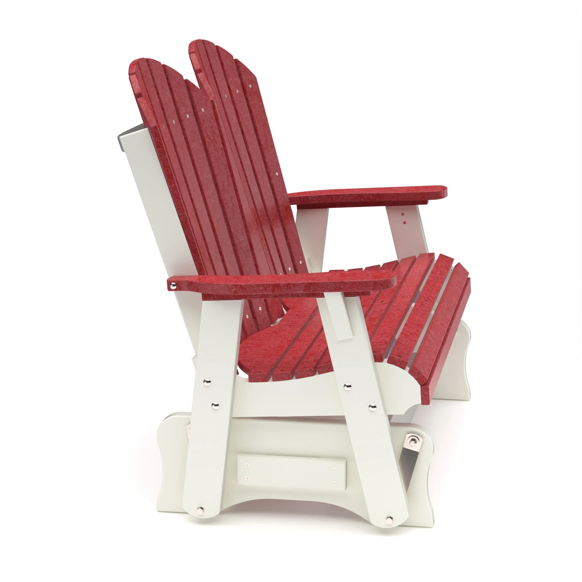 Wildridge Heritage Double Glider, Cherrywood and White, Outdoor Weather Resistant Poly Patio Furniture