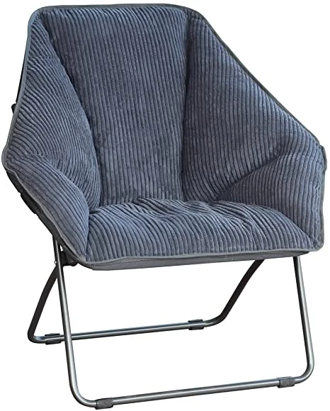 Gray Hexagon Folding Dish Chair for Dorms, Living Rooms, and Bed Rooms - Re-boxed, may be missing tags