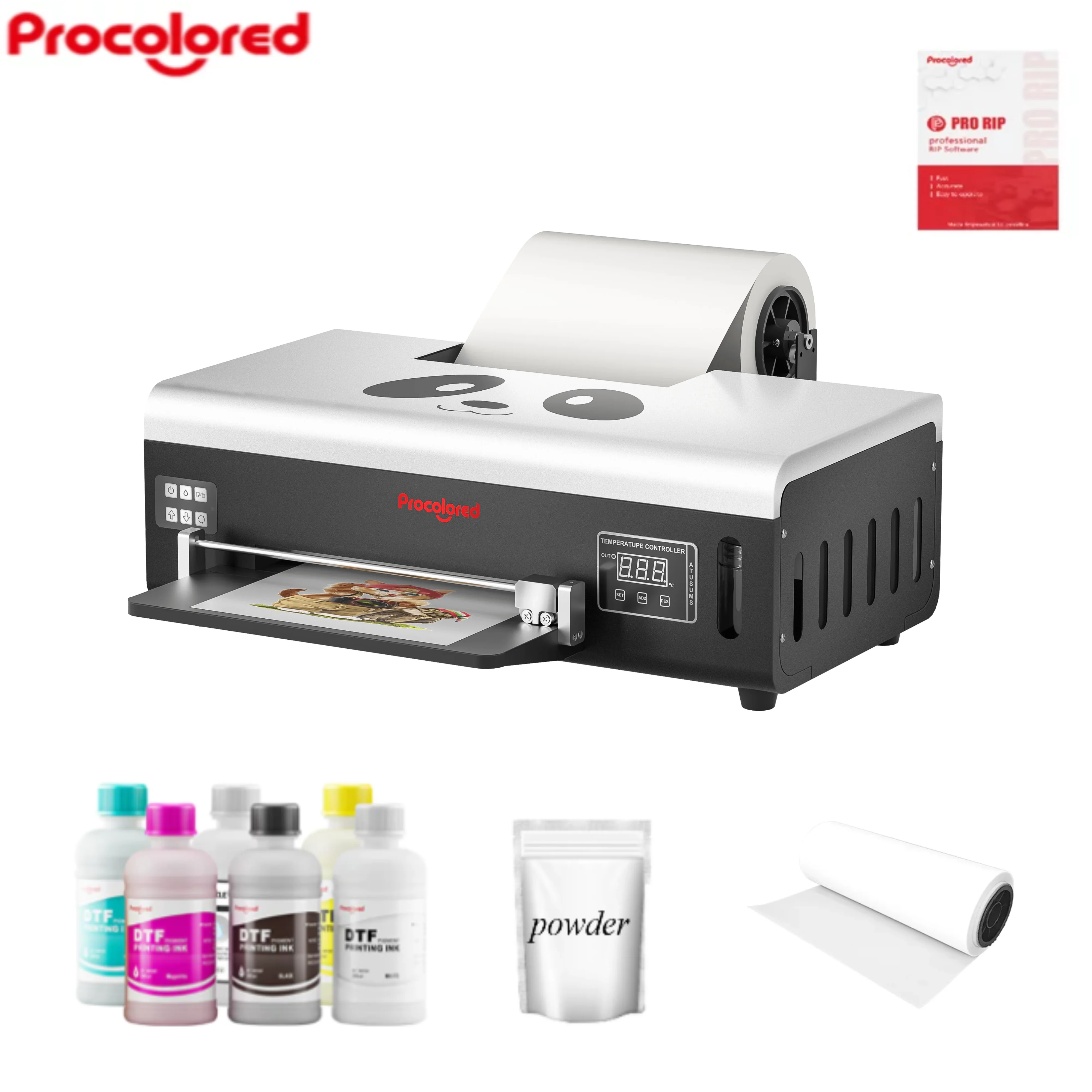 Procolored A4 DTF Transfer Printer L800 Direct to Film Clothing Printing with Roll Feeder