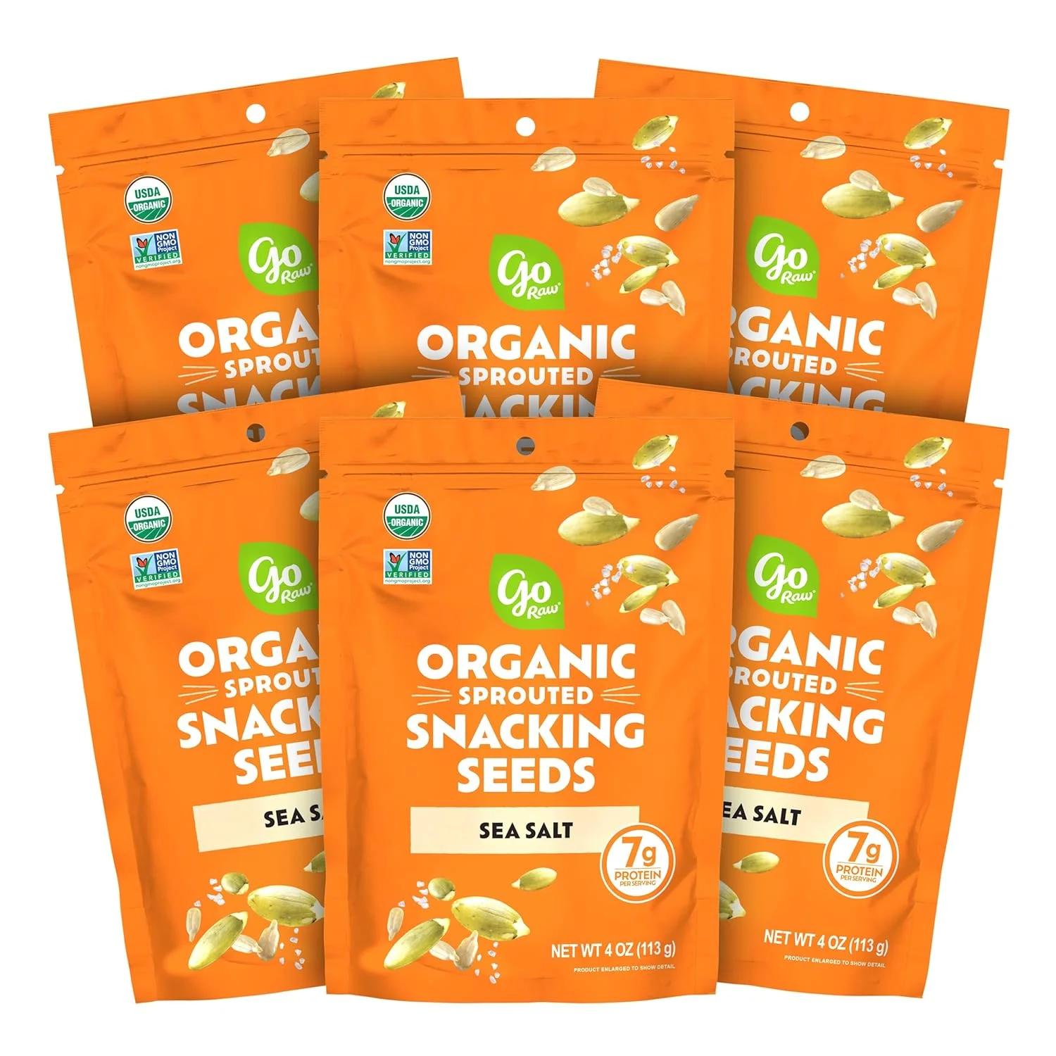 Go Raw - Seeds Snack Sea Salt, 4oz | Pack of 6