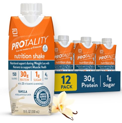 Vanilla Nutrition Shake | 30g Protein, 1g Sugar | Nutrition Support for Muscle Health During Weight Loss | 12 Pack
