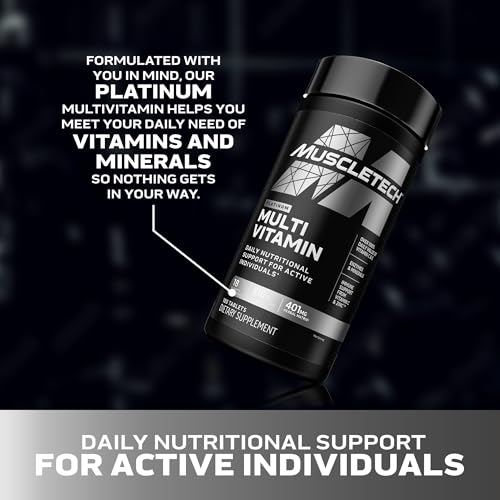 Muscletech Platinum Multivitamins for Men & Women - Multi-Vitamin Supplement for Immune Support - 18 Vitamins & Minerals, Vitamin A C D E B6 B12 - Daily Workout Supplements for Men - 180 Capsules