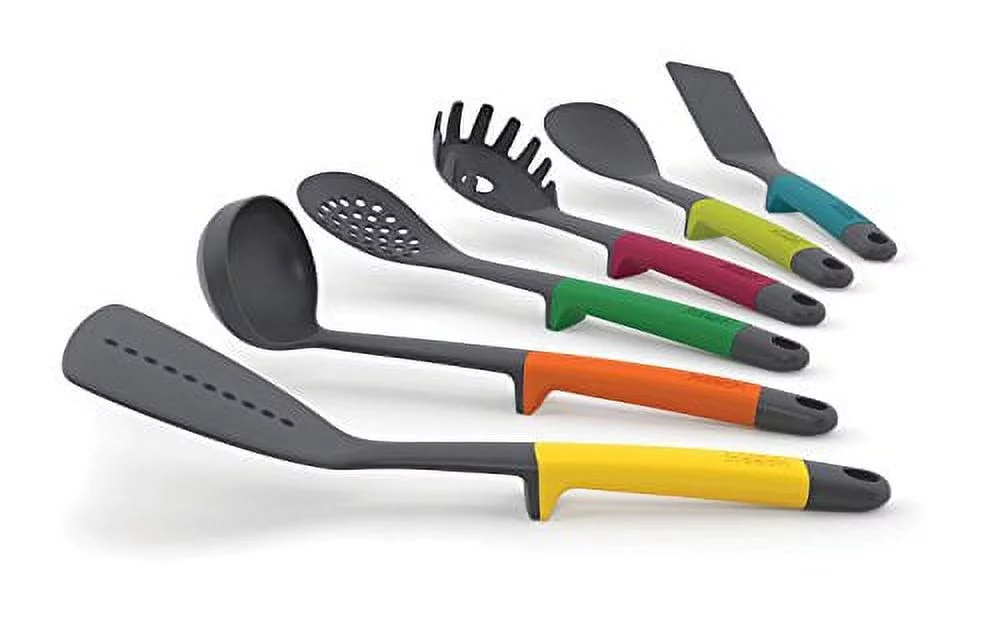 Joseph Joseph 10118 Elevate Carousel Kitchen Utensil Tool Set with Rotating Storage Stand Nylon Silicone Dishwasher Safe, 6-piece, Multicolored