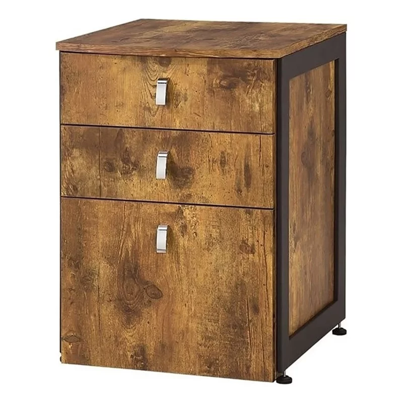 Bowery Hill 3-Drawer Traditional Wood Lateral File Cabinet in Nutmeg Brown