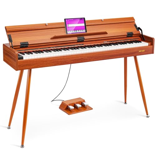 Digital Piano 88 Key Weighted Keyboard, Full-Size Electric Piano For Beginners, Piano 88 Keys Supports Usb-Midi Connecting, With Sheet Music Stand, Triple Pedal, Golden Wood Color By Vangoa