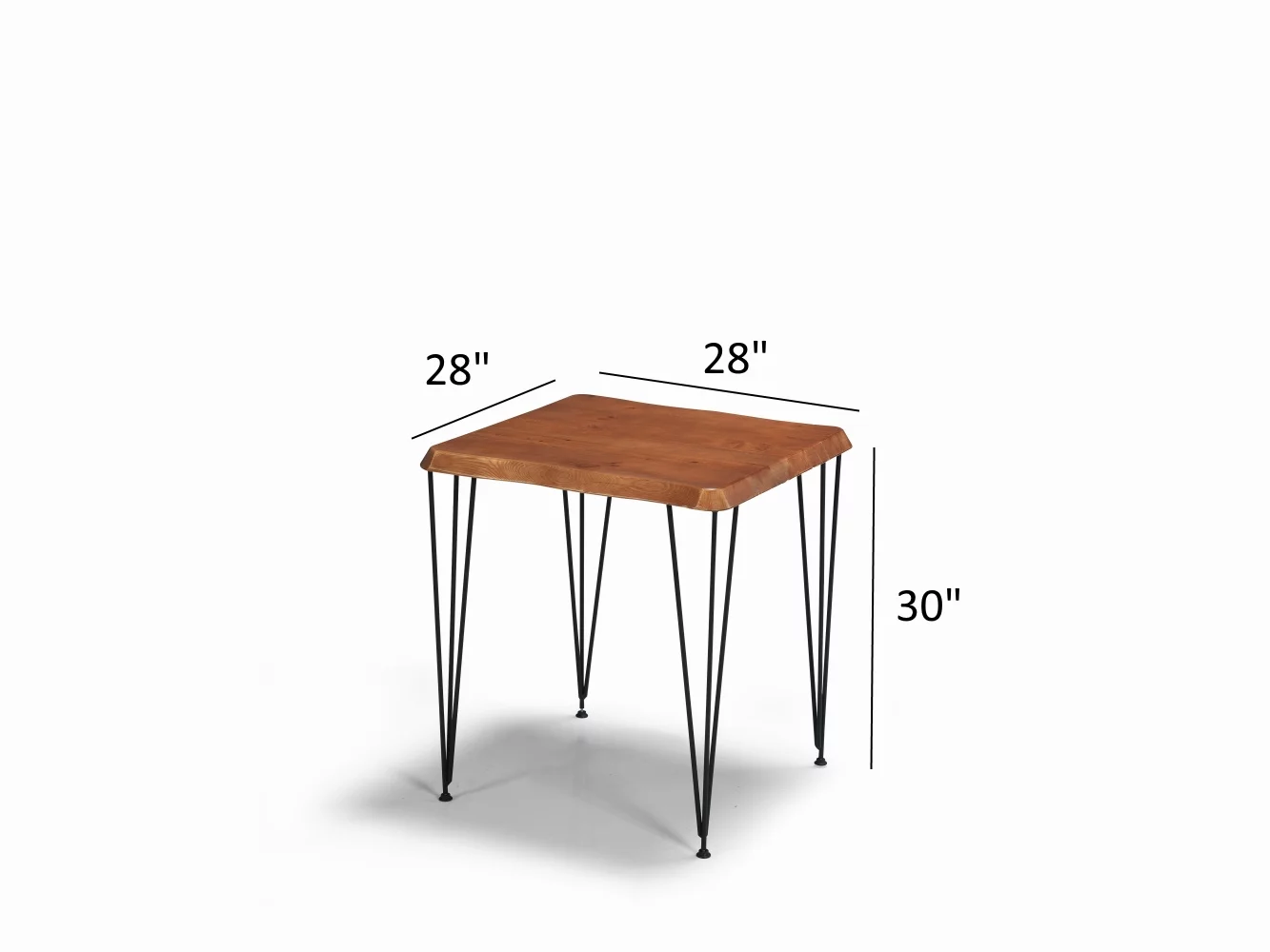 Zamboli Dining Room Table 28'' Solid wood Dining room table, Metal Legs Table
