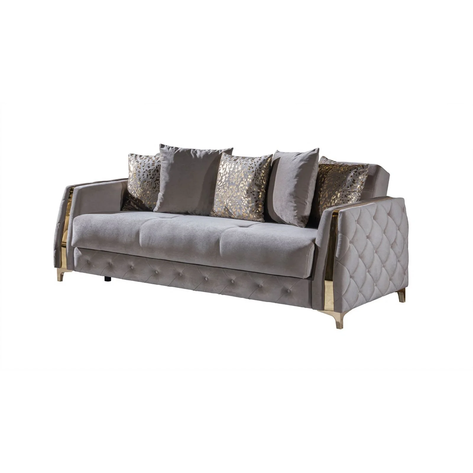 Lust Modern Style Sofa Made with Wood & Under-seat Storage in Taupe