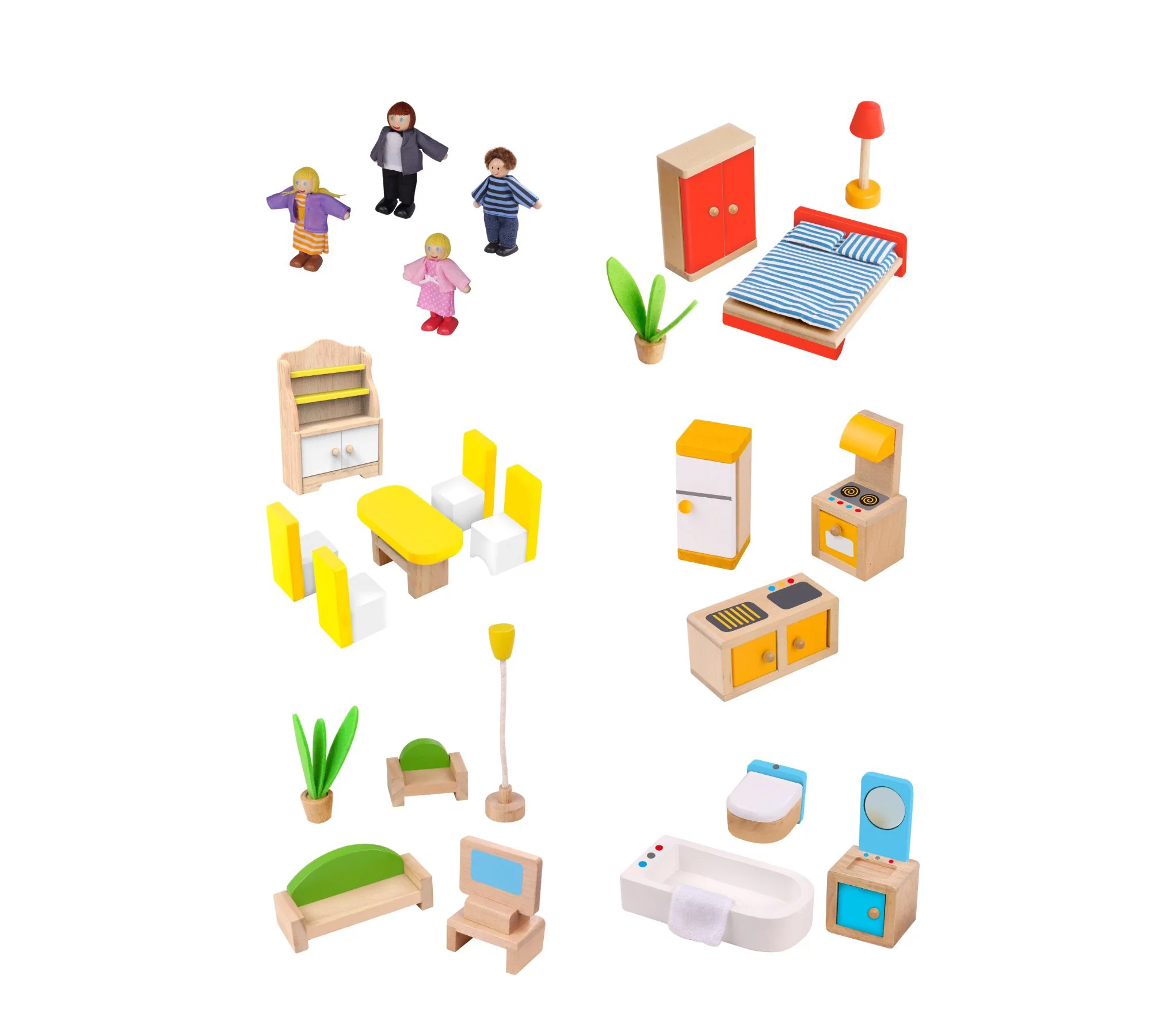 TOYSTER'S Wooden Dollhouse Playset with Furniture | Adorable 6-Story Wood Doll House for Toddler Girls and Boys | Colorful Play House Encourages Imaginative Play and Improves Fine Motor Skills