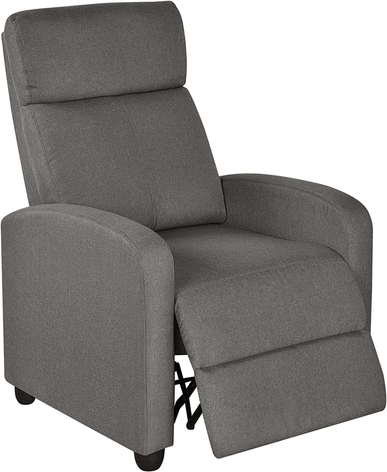 Fabric Recliner Sofa Reclining Upholstered Sofa with Pocket Spring Living Room Bedroom Home Theater Light Grey