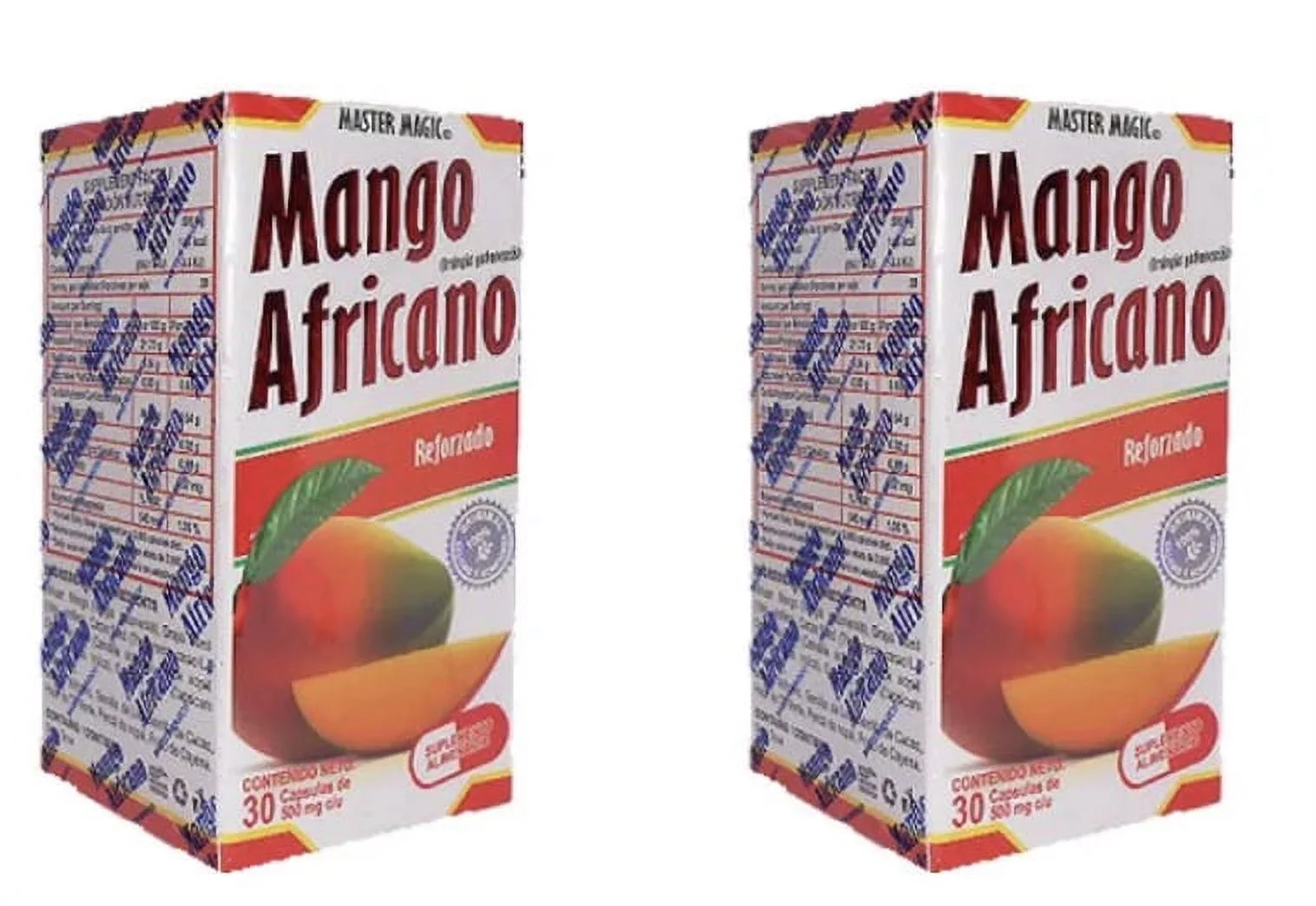 Mango Africano Natural Weight Loss Dietary Supplement 30 Capsules 500mg (2 PACK) Suplemento dietético de pérdida de peso natural Mango Africano 30 cápsulas 500 mg (paquete de 2)