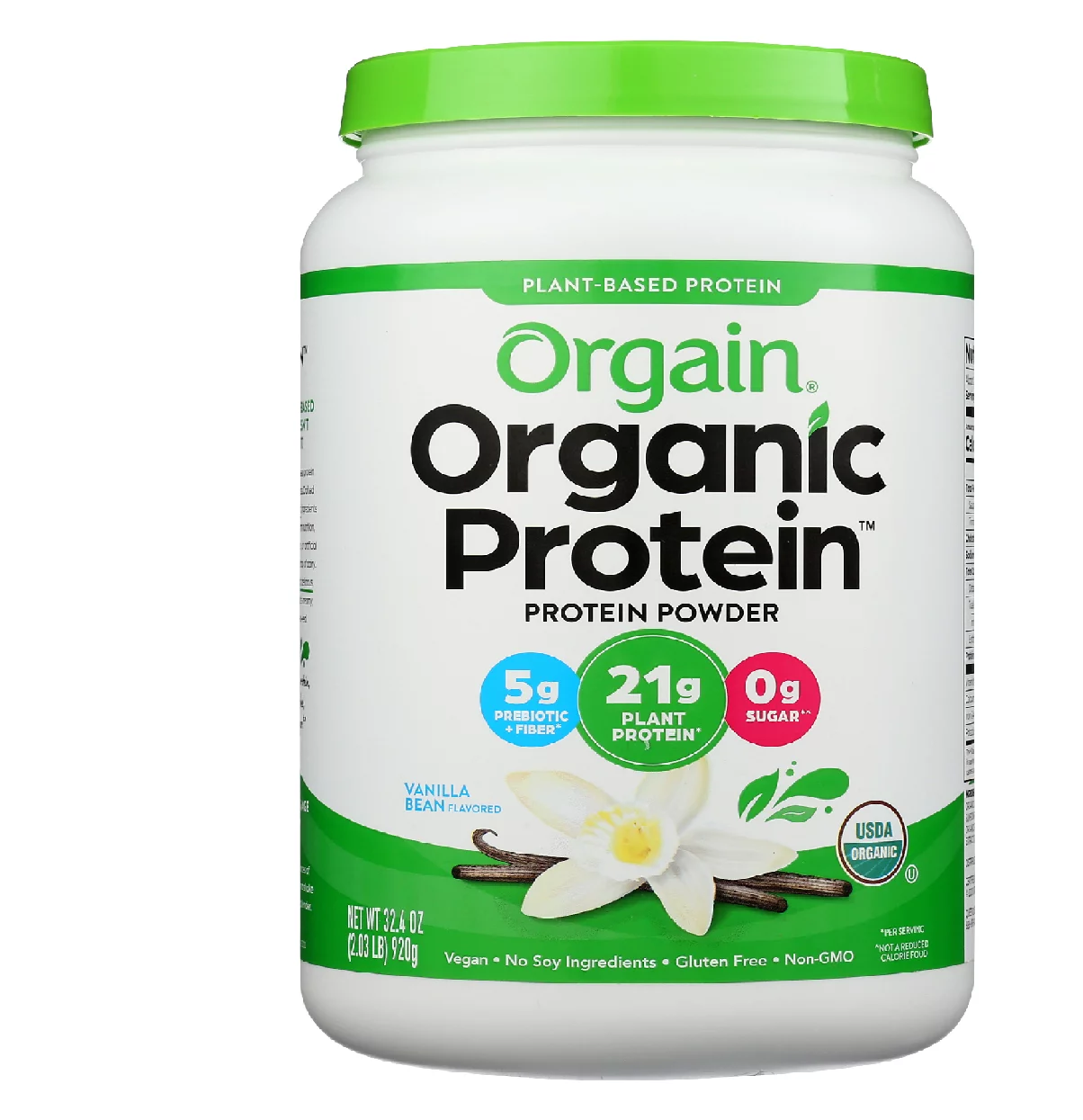 Orgain Sweet Vanilla Bean Organic Protein Powder, 2.05 lb