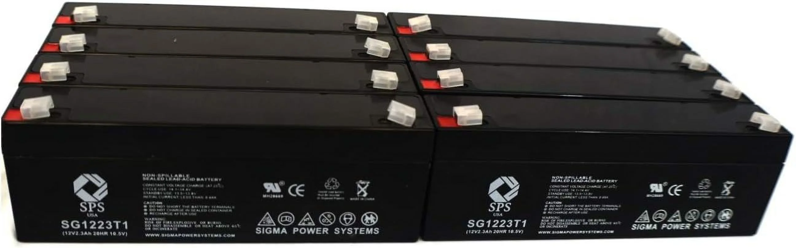 SPS Brand 12V 2.3 Ah Replacement Battery (SG1223T1) for Avi VOLUMETRIC PUMP (8 Pack)