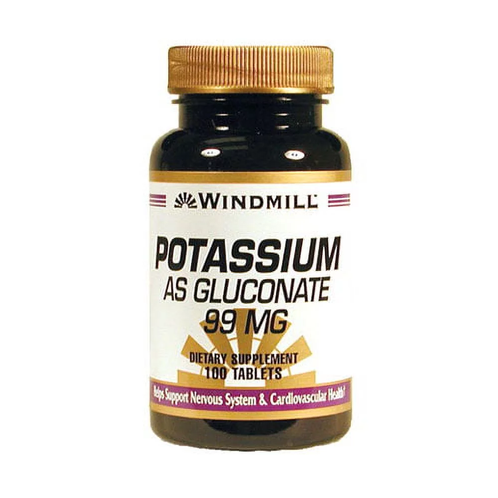 Windmill Potassium As Gluconate 99 Mg Tablets - 100 Ea, 6 Pack