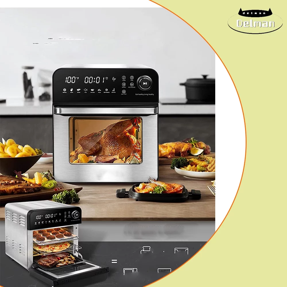 Compact Air Fryer Oven, 7-in-1 Toaster Oven Air Fryer Combo