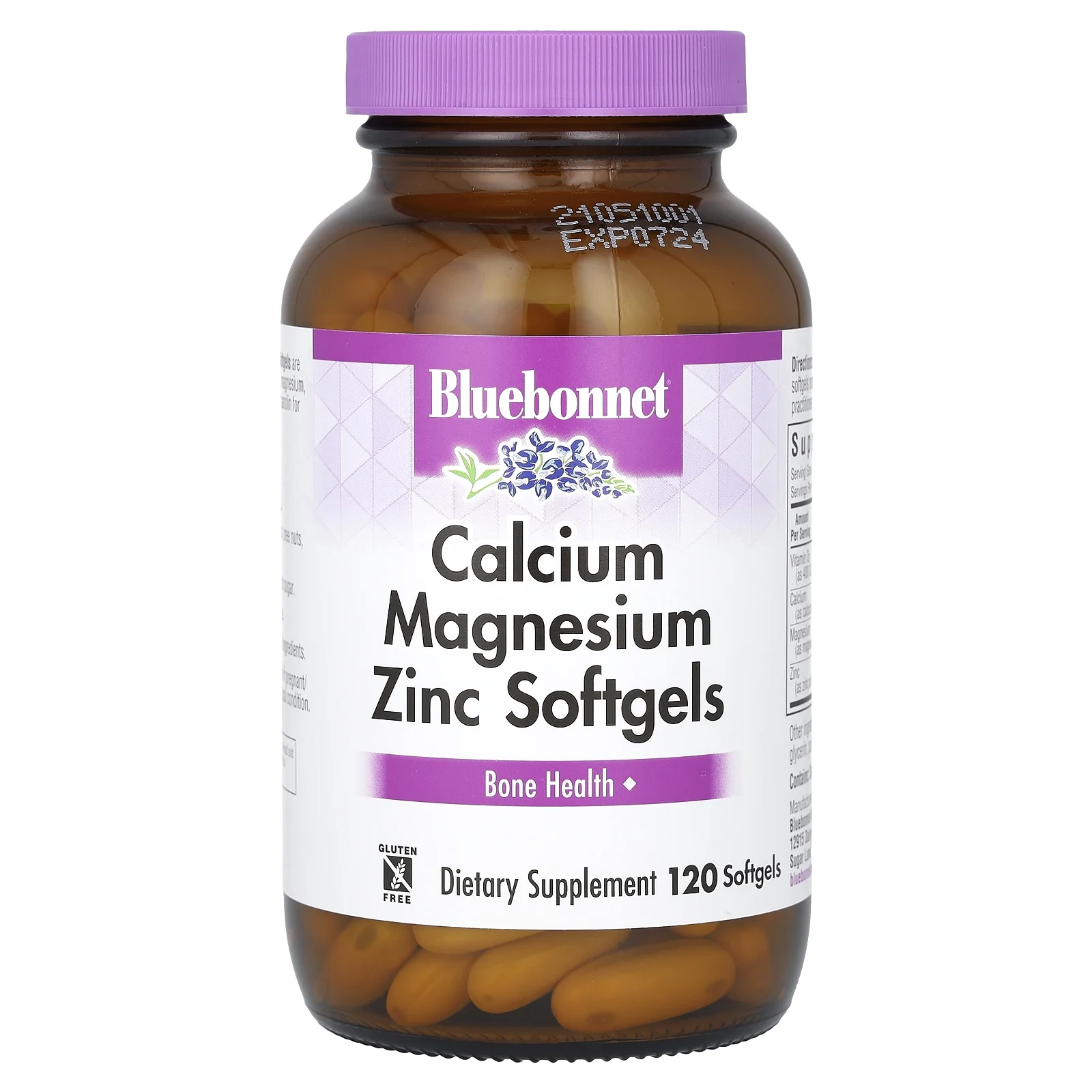 Bluebonnet Nutrition Calcium Magnesium Zinc, 120 Softgels
