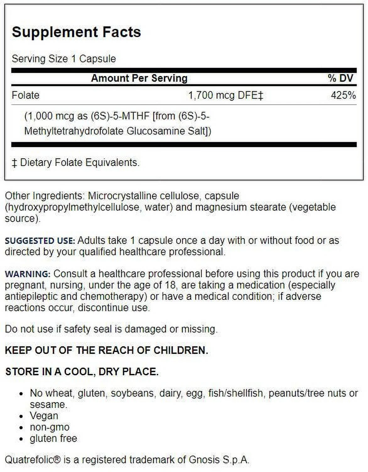 Jarrow Formulas Methyl Folate, Supports Brain, Memory, Cardiovascular Health, 1000 mcg, 100 Count
