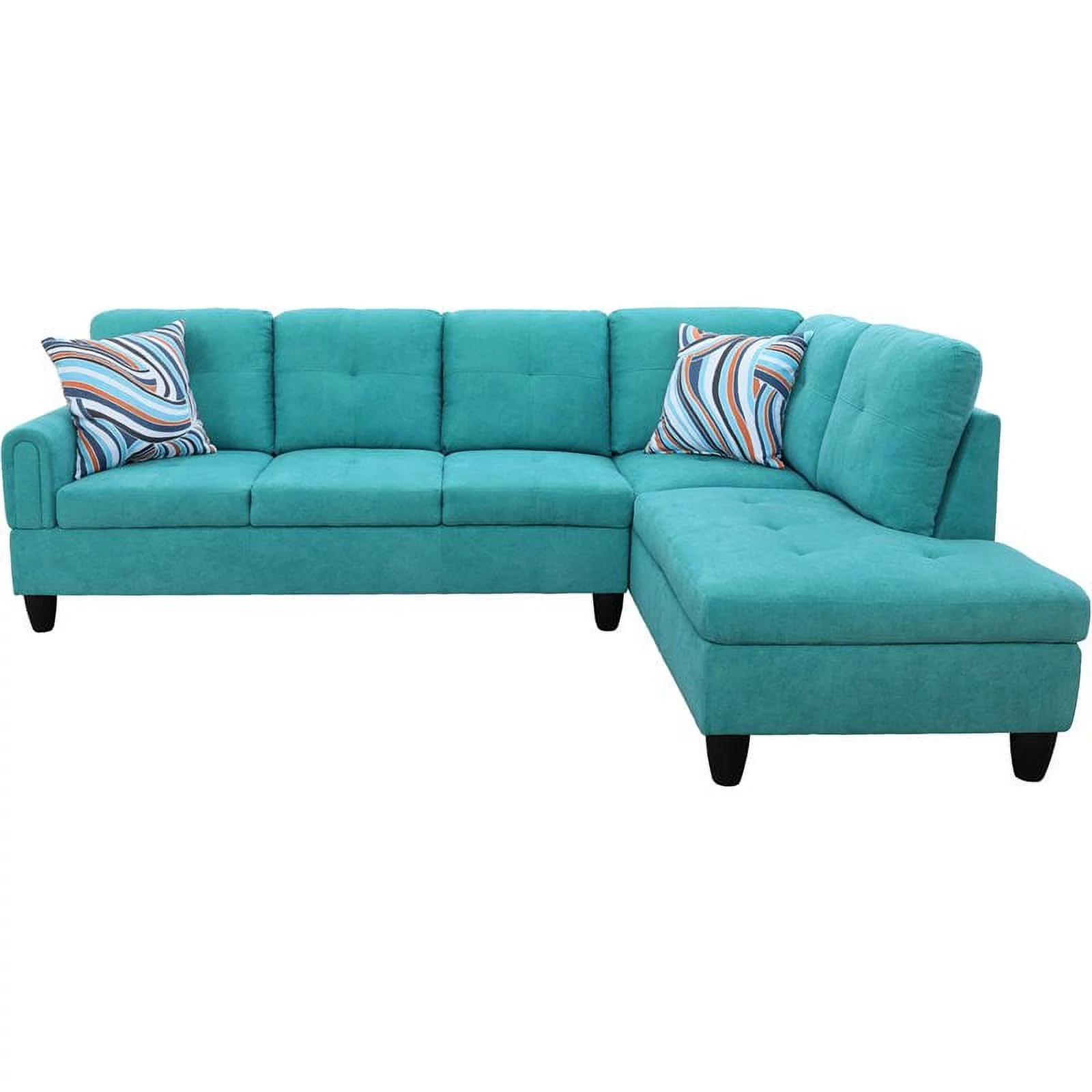 Star Home Living Puebla Linen Fabric Sectional Sofa Set in Green