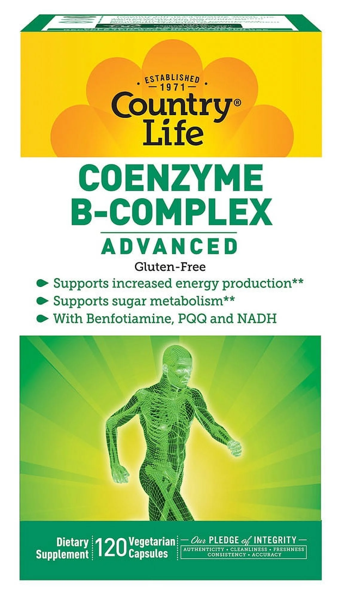 Country Life Coenzyme B-Complex Advanced -- 120 Vegetarian Capsules