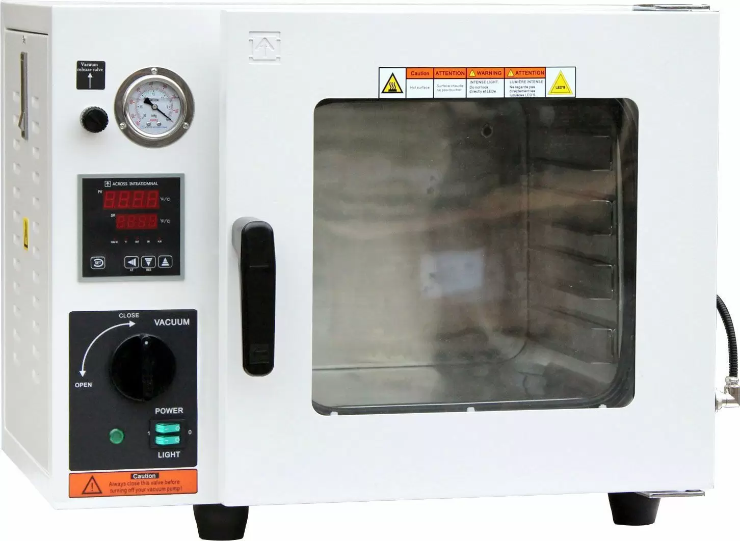 Across International 250C ECO 0.9 Cu Ft Vacuum Drying Oven with LED Lights, 1 Year Warranty