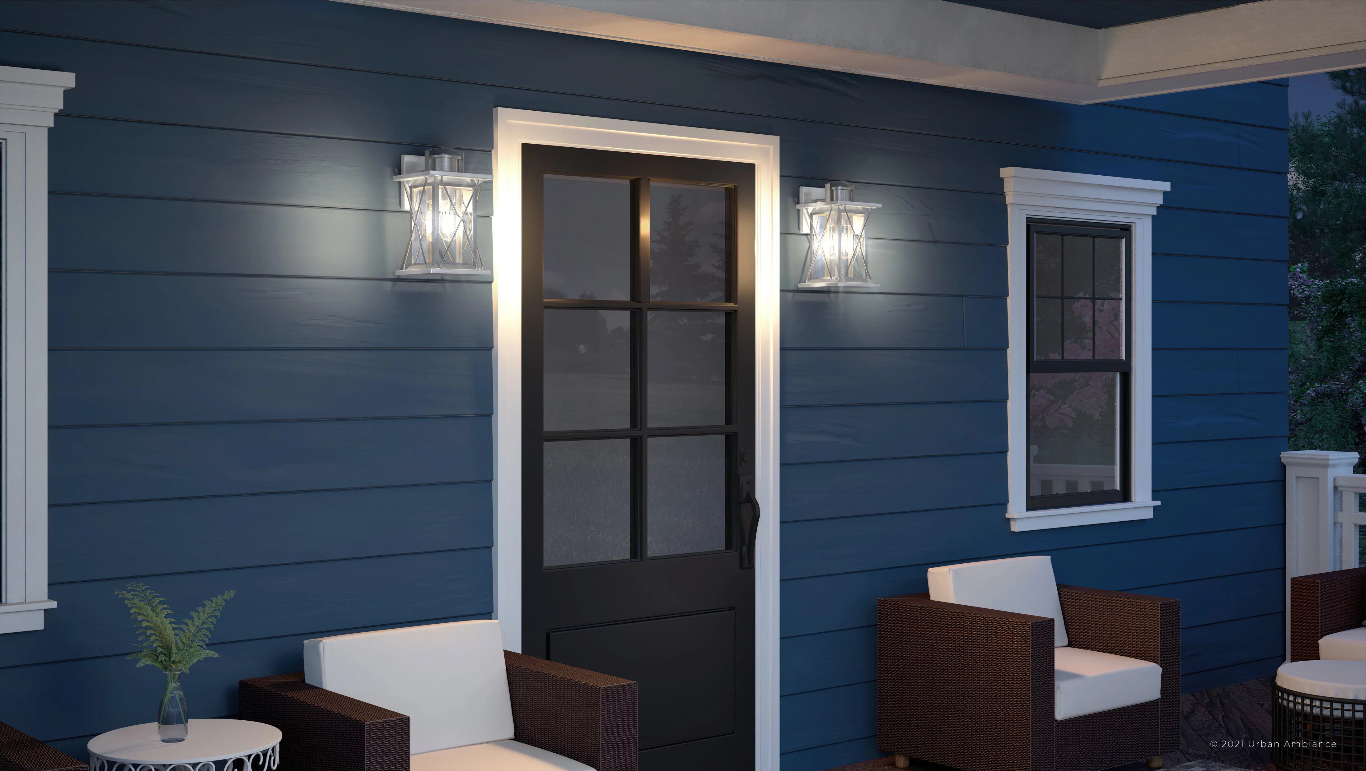 Luxury Colonial Outdoor Wall Sconce, 16''H x 7.125''W, with Tudor Style Elements, French Country Design, Stainless Steel Finish and Shatterproof Glass, UHP1223