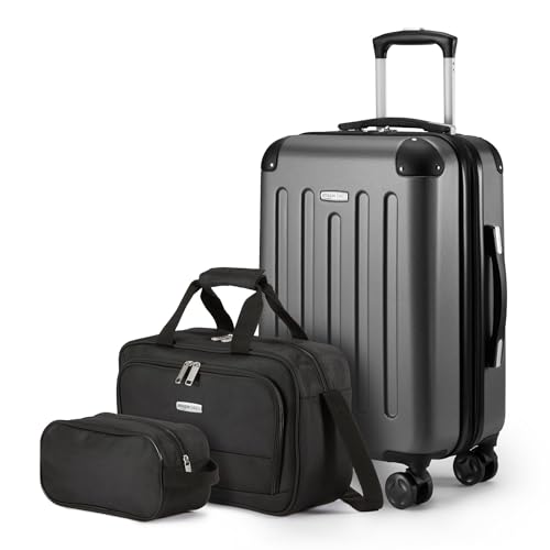 Amazon Basics 3-Piece Luggage Set, Including Carry-On Luggage (22