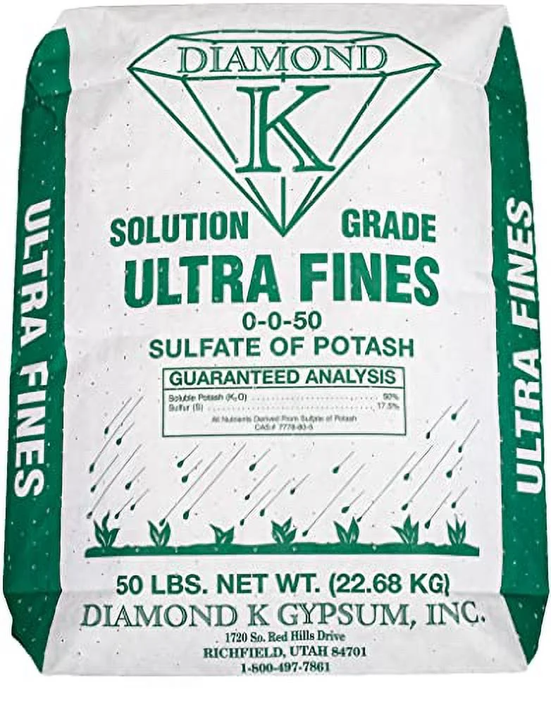 50lb Bag Organic Solution Grade Sulfate of Potassium Fertilizer Powder 0-0-50 (1 Bag)