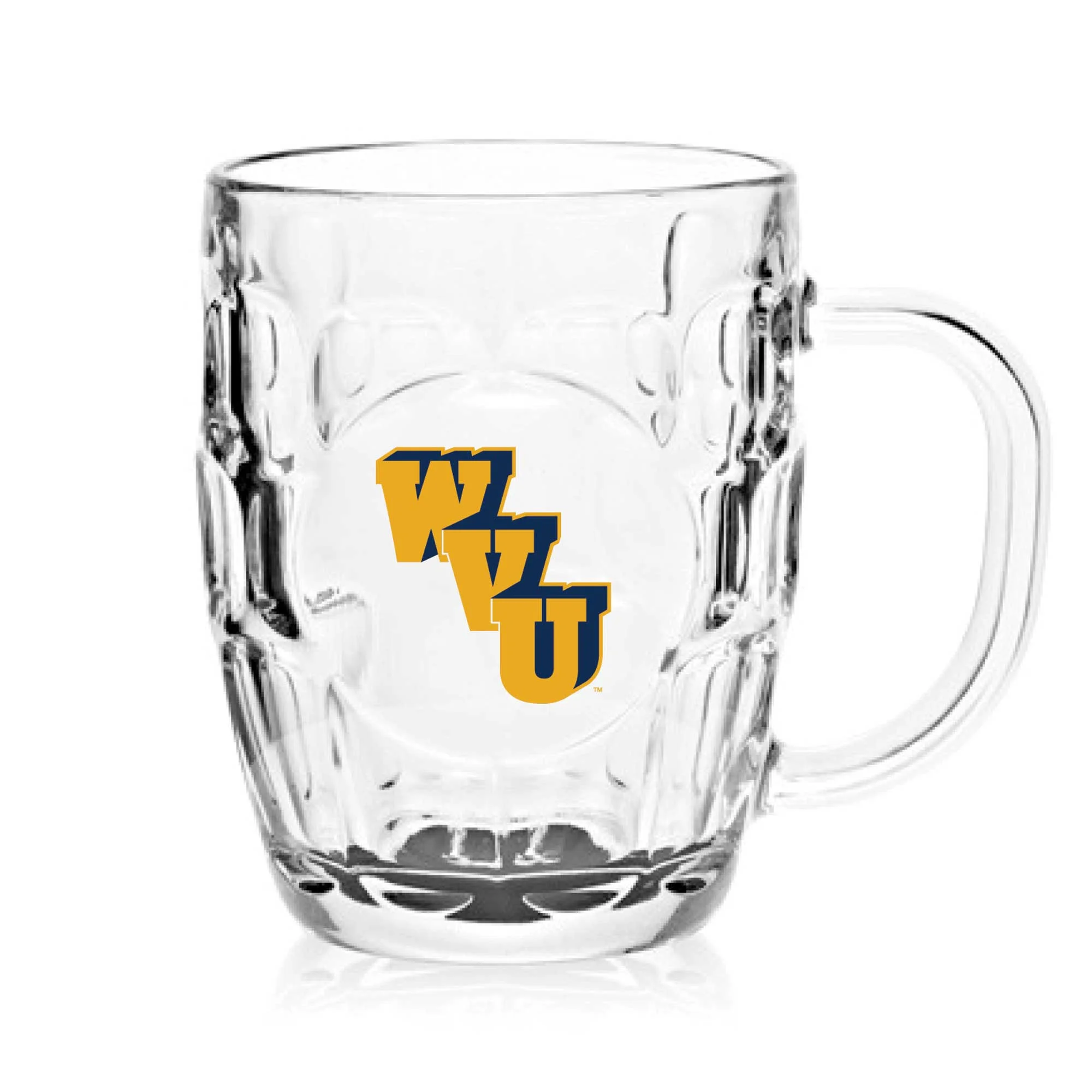 West Virginia Mountaineers 20oz. Dimpled Glass Mug