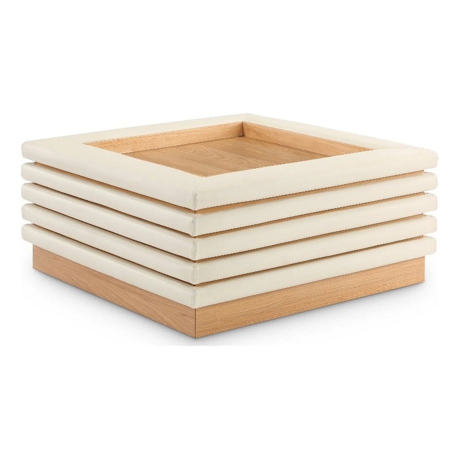 Meridian Furniture Rory Cream Vegan Leather Coffee Table