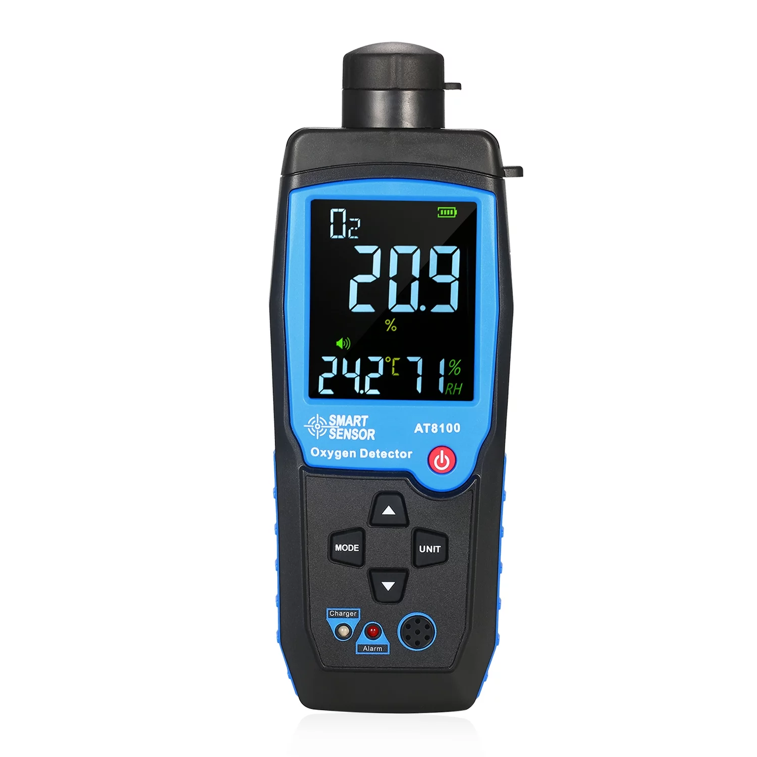 SMART SENSOR SMART SENSOR Handheld Digital USB Rechargeable Automotive O2 Sensor Tester Monitor LCD Display Adjustable Auto Power Off Meter for Car Tunnel Laboratory and Industry