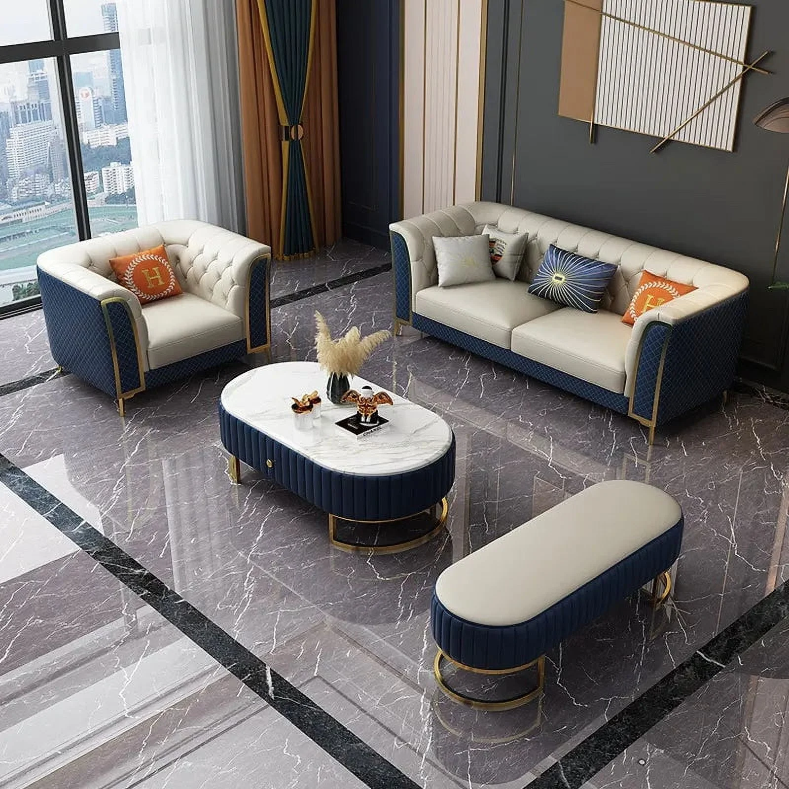 Latest Design Sofa Custom Large Size U-shaped Sofa Sets Living Room Furniture Modern American Style Sofa