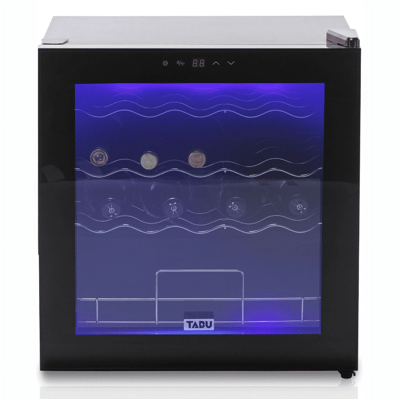 TABU 19 Bottles Wine Cooler,Quiet Operation Compressor,Digital Temperature Display,Glass Door,Black