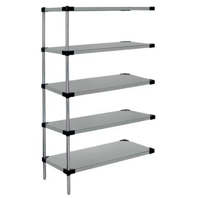 Quantum Storage  Stainless Steel 5 Solid Shelf Add-On Kit - Stainless Steel - 18 x 30 x 74 in.