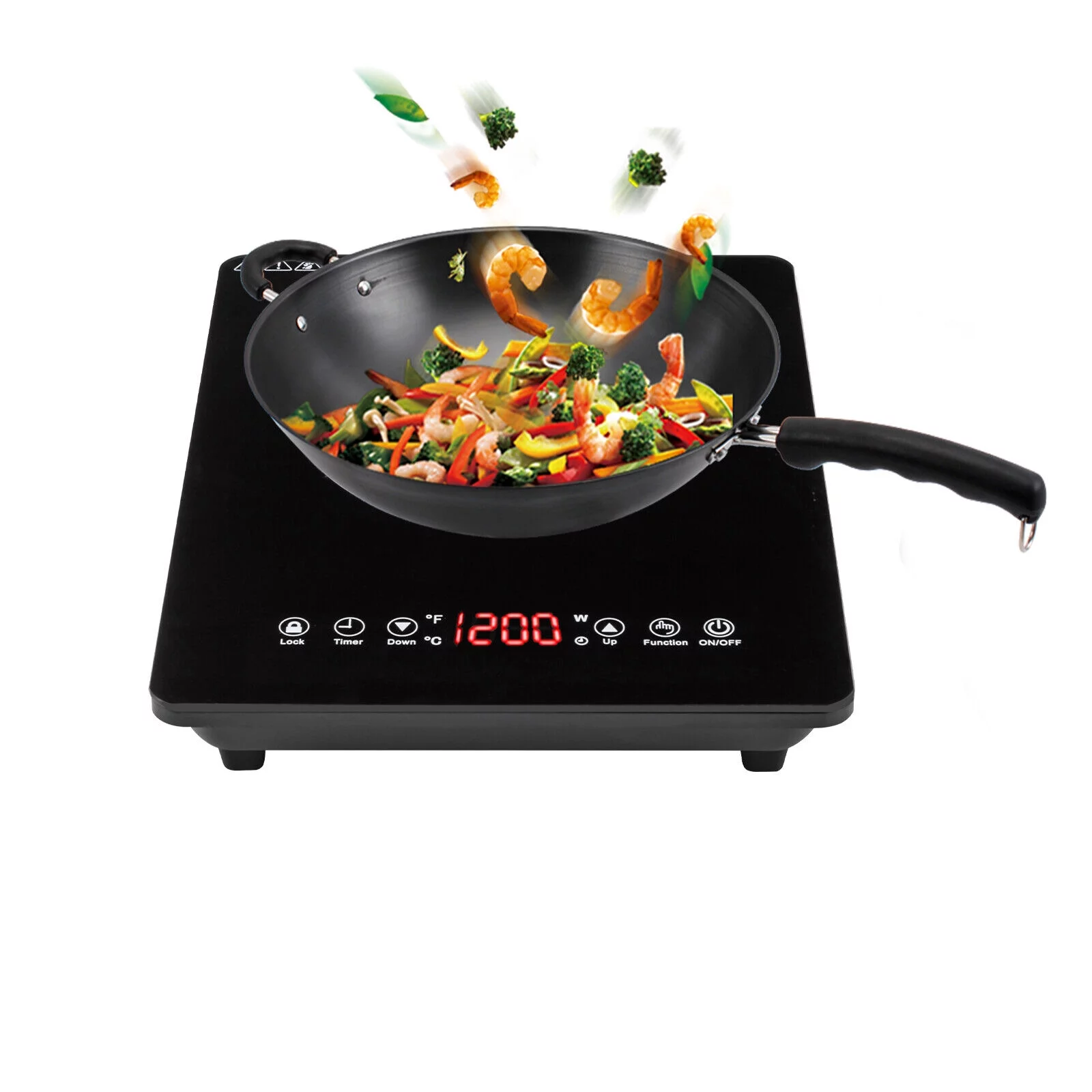 Miumaeov Portable Digital 1800W Electric Induction Cooktop Cooker Countertop Burner