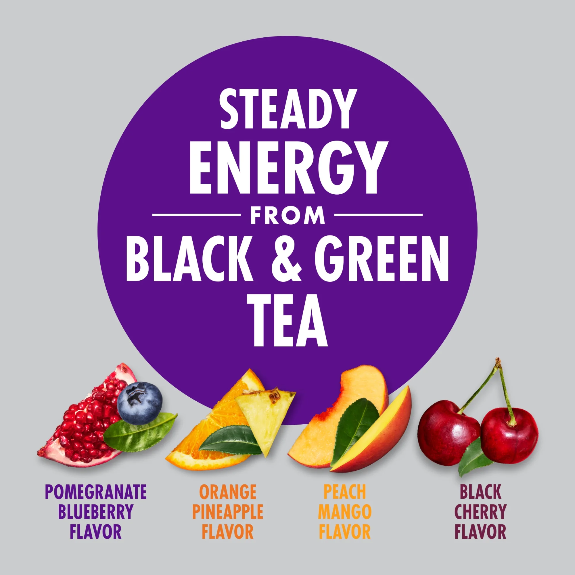 V8 +ENERGY Pomegranate Blueberry, Orange Pineapple, Peach Mango and Black Cherry Energy Drink Variety Pack, 8 fl oz Can (Pack of 24)