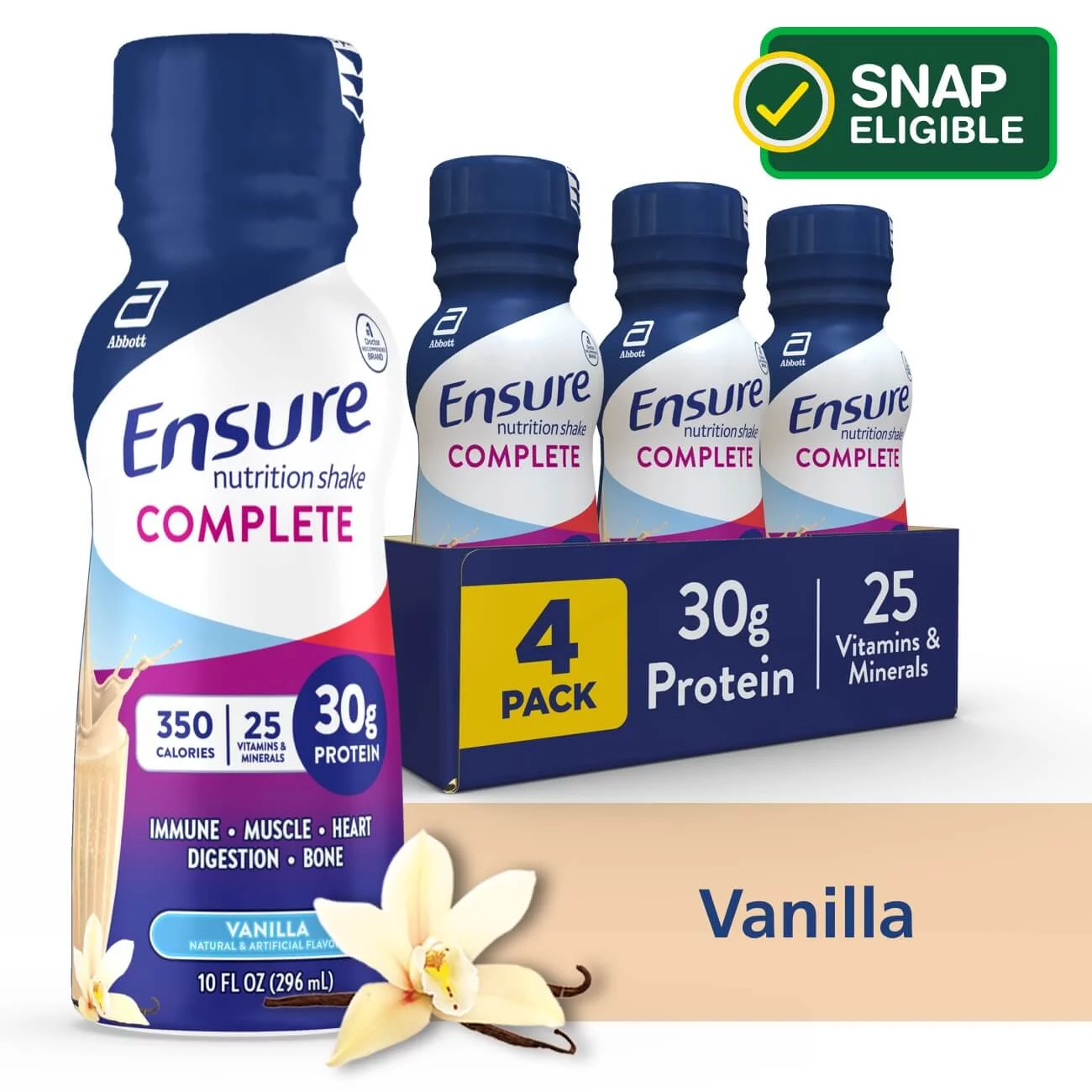 Ensure COMPLETE Nutrition Shake, 30G Protein, Vanilla, 10 fl oz, 4 Count