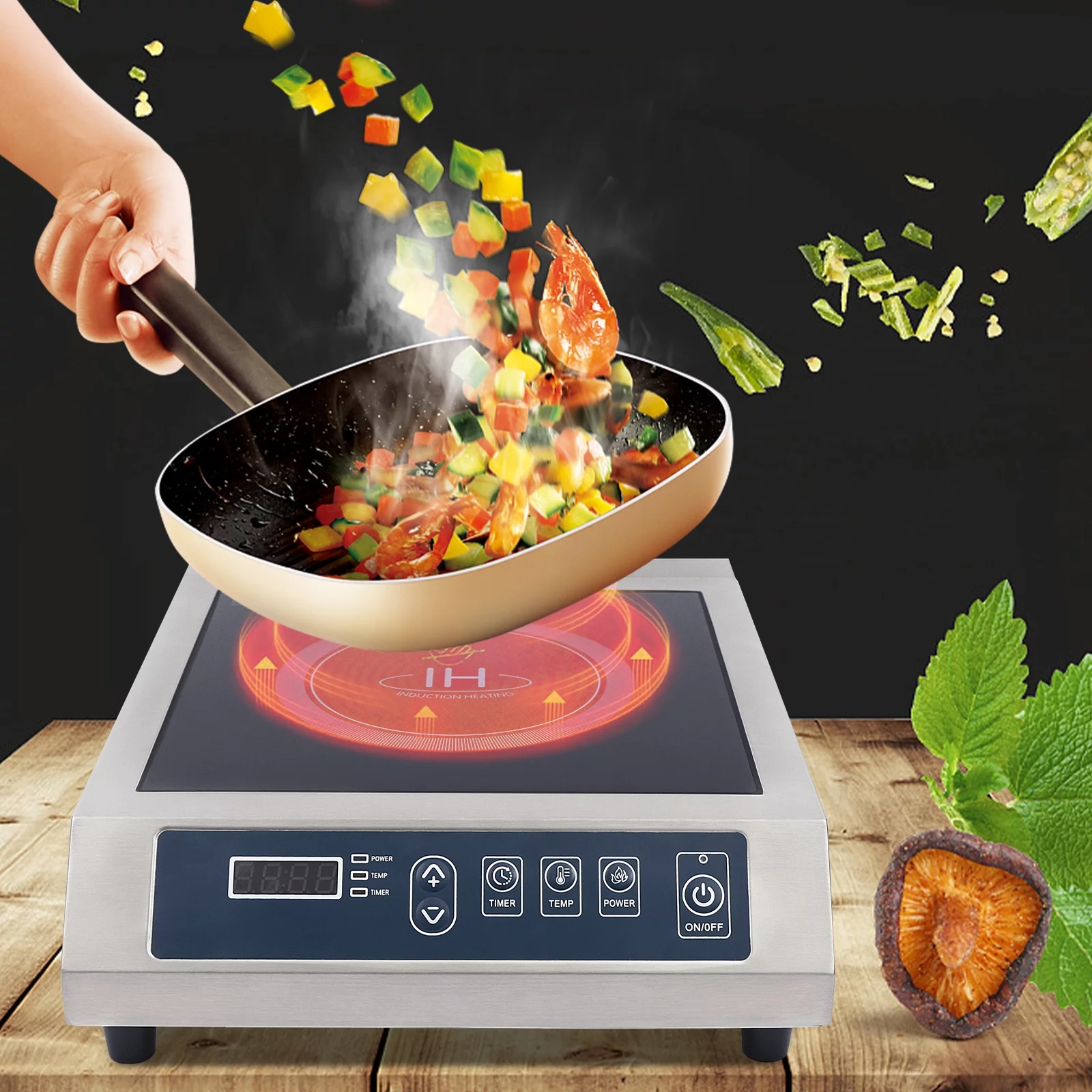 TOOL1SHOoo High Power Induction Cooktop 110V 3500 Watt Countertop Burner + Temp Power Panel