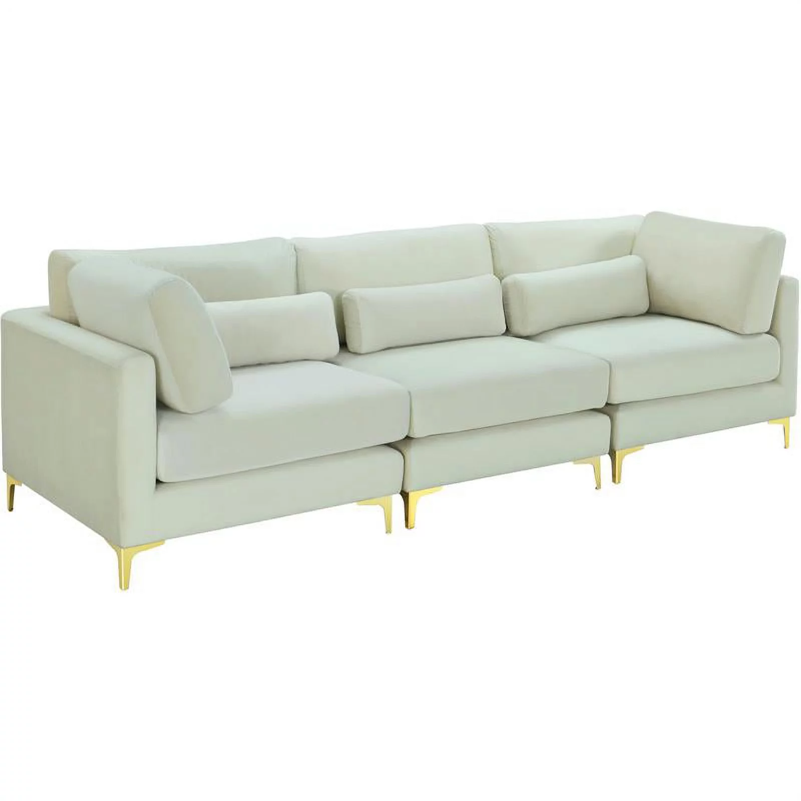 Meridian Furniture Julia Cream Velvet Modular Sofa