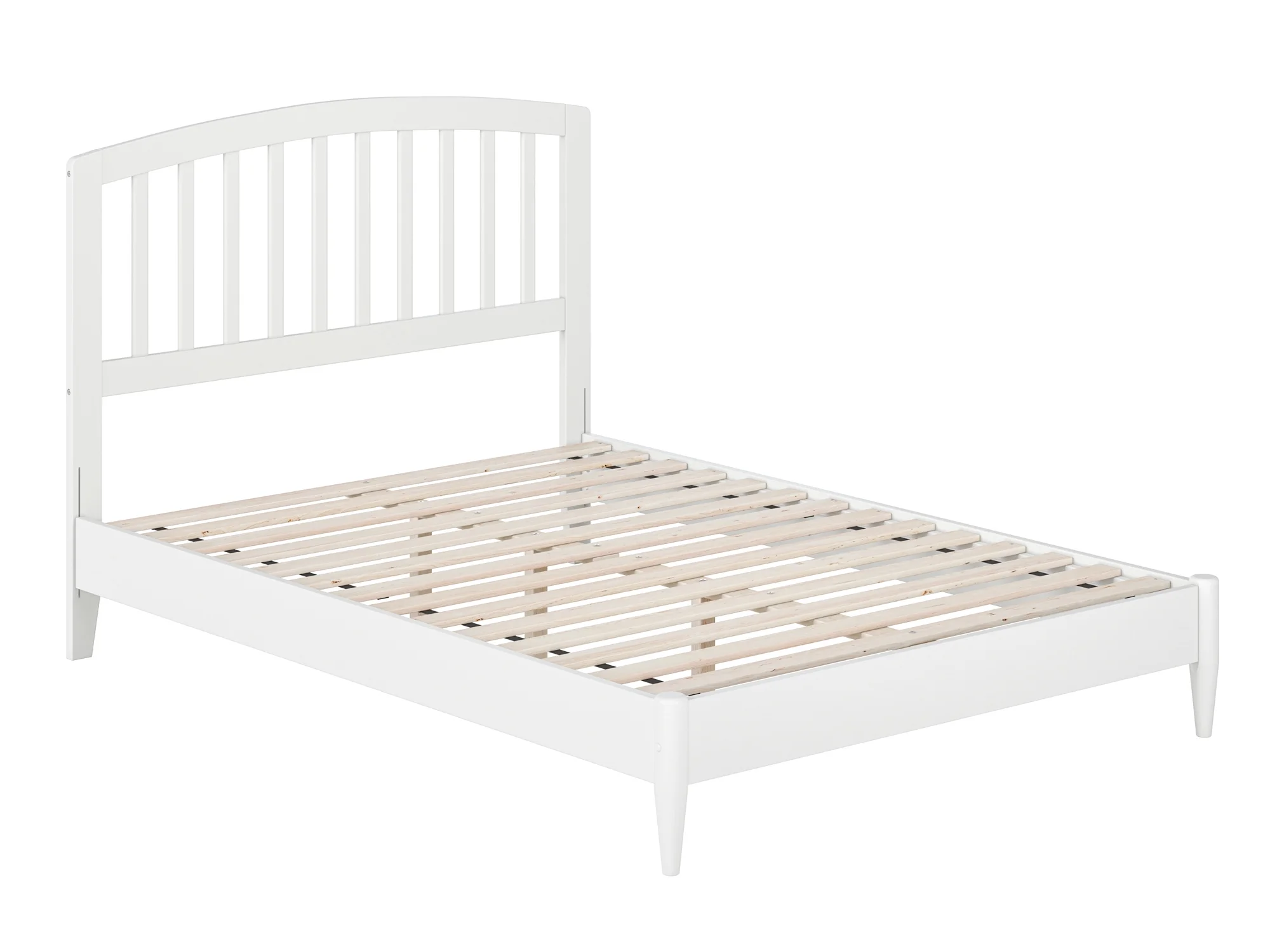 AFI Quincy Full Solid Wood Low Profile Platform Bed, White