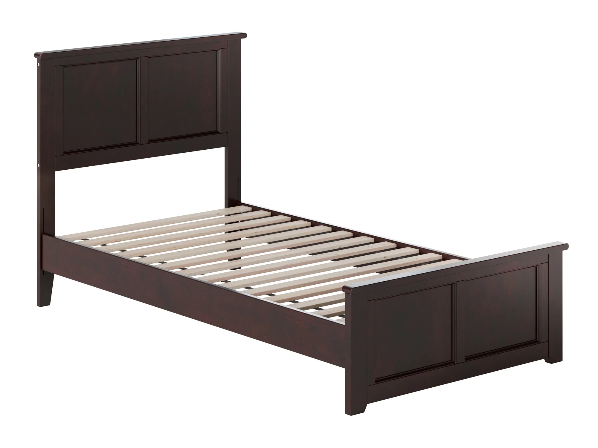 AFI Charlotte Twin Solid Wood Low Profile Platform Bed with Matching Footboard, Espresso