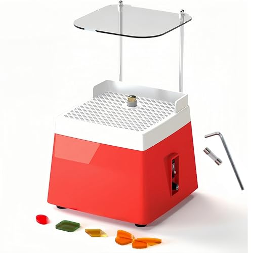 65W Stained Glass Grinder, 110V Electric Glass Grinder Tool, Portable Mini Glass Art Grinding Machine with 5/8'' and 1” Grinder Bits for Glass Ceramic Processing, 4200 RPM (Red)