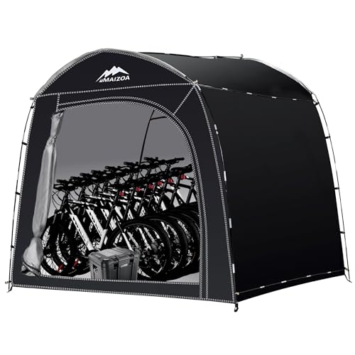 Bike Storage Shed Tent, 98*59*79 Inches Outdoor Portable Storage Tent, Made of 210D Oxford Cloth PU4000mm Waterproof Fabric, Suitable For Storing Bicycles, Motorbikes, Garden Tools, Lawn Mower