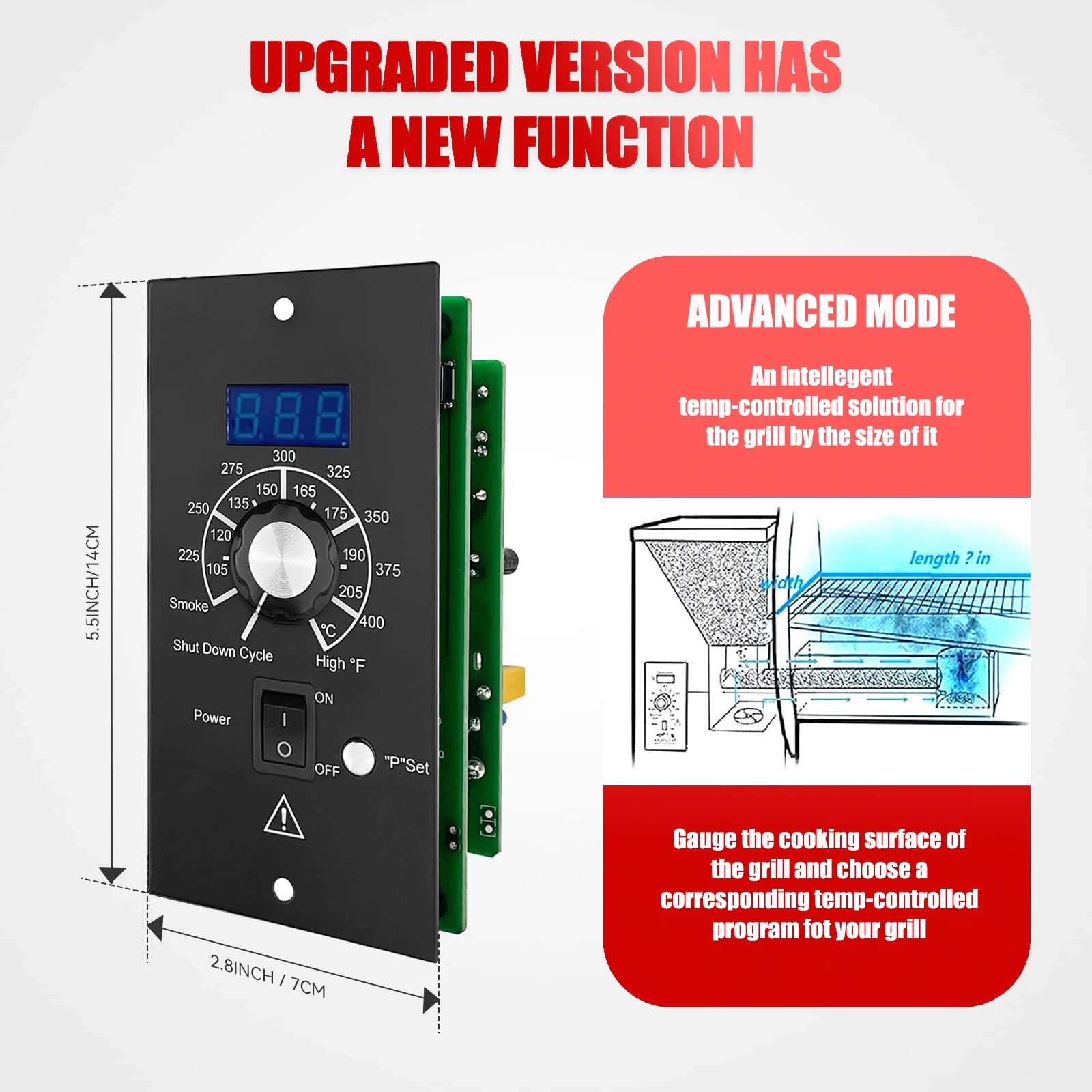 Meatender PID Digital Elite Controller Replacement (Item#236) for Traeger Pellet Grill with 1 RTD Sensor