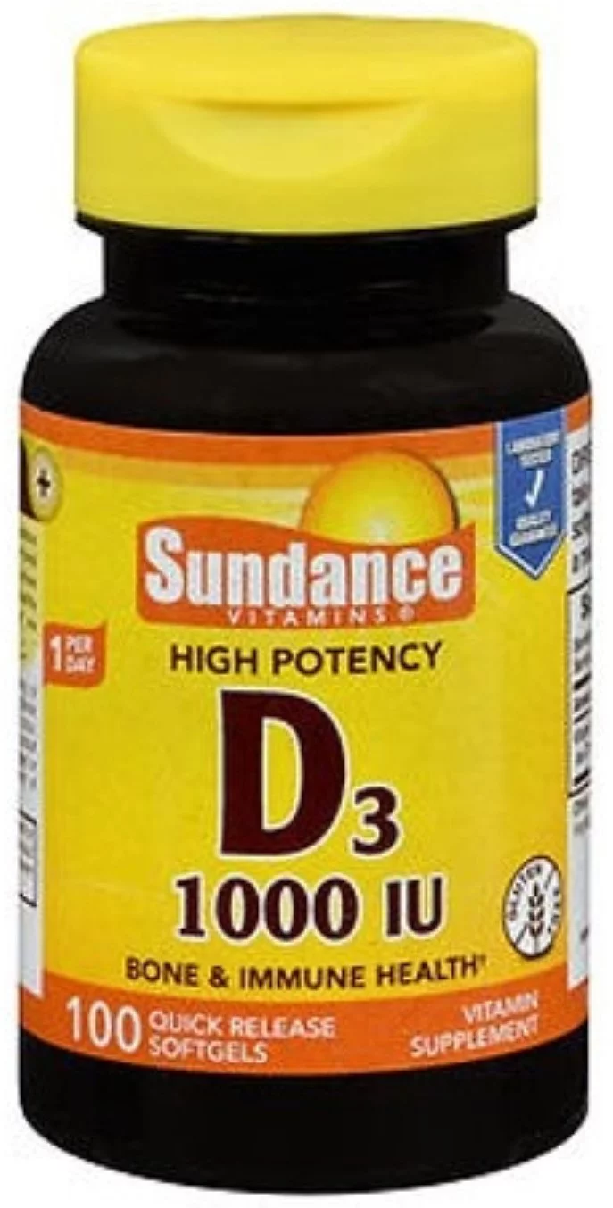 Sundance Vitamins High Potency Vitamin D3 1000 IU, 100 ea (Pack of 6)