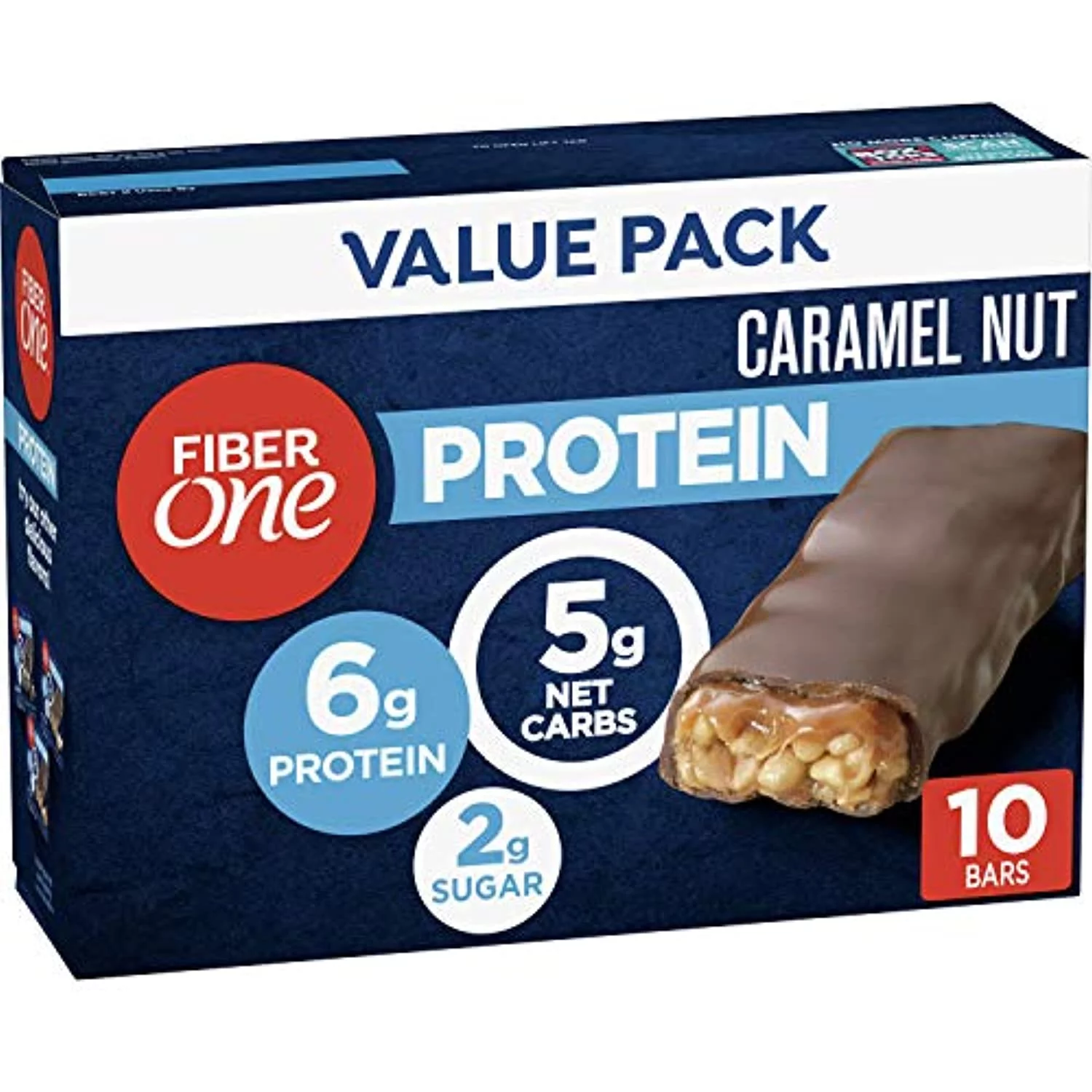 Fiber One Chewy Protein Bars, Caramel Nut, Value Pack, 10 Ct (Pack Of 6)