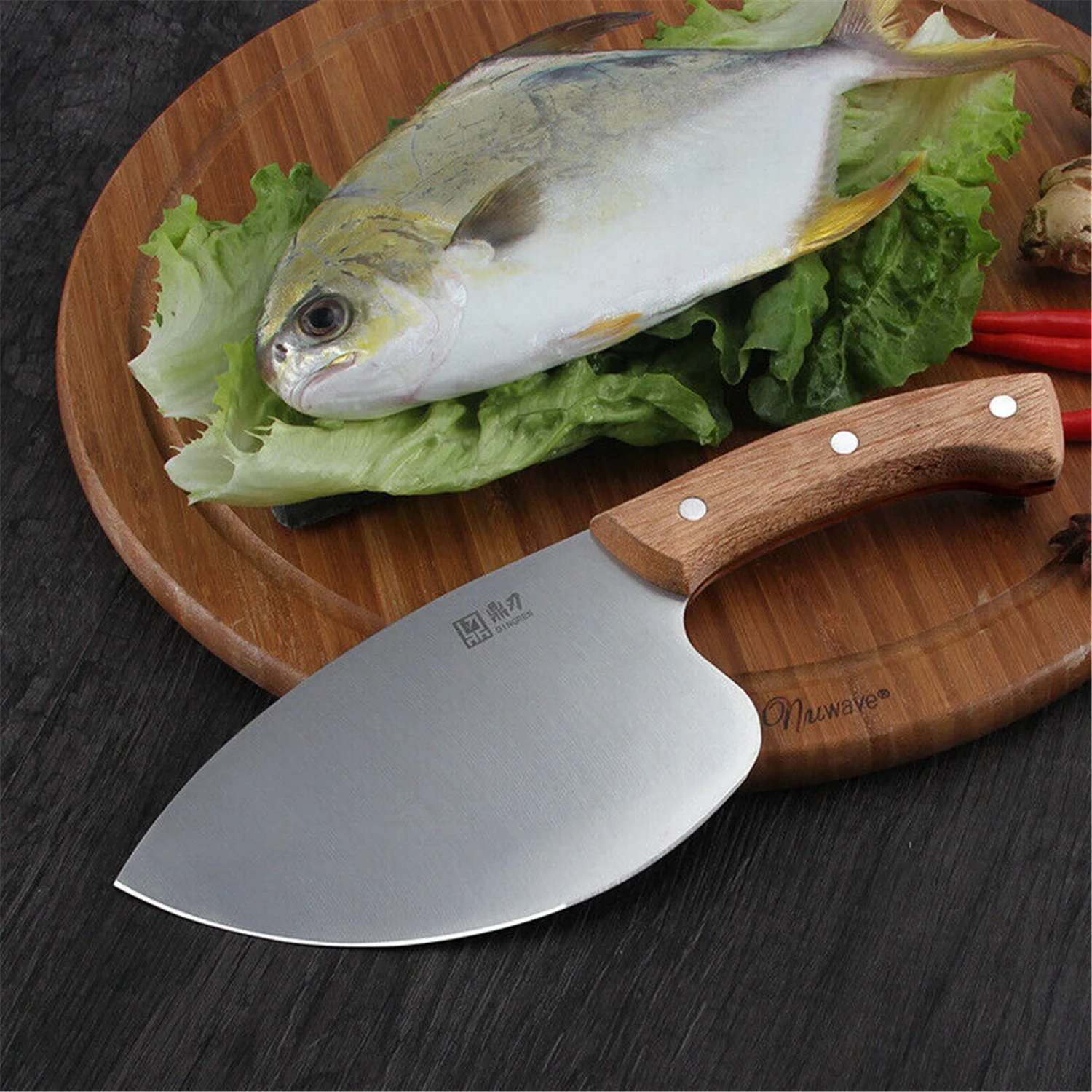 Kepeak Boning Knife, Round Blade Belly Sharp Filleting Knife Slicing Seafood Fish Aquatic Products Processing Tool Fishing Bait Knives Kitchen Chef Knife(Kitchen Knife Size: Blade 155 mm)