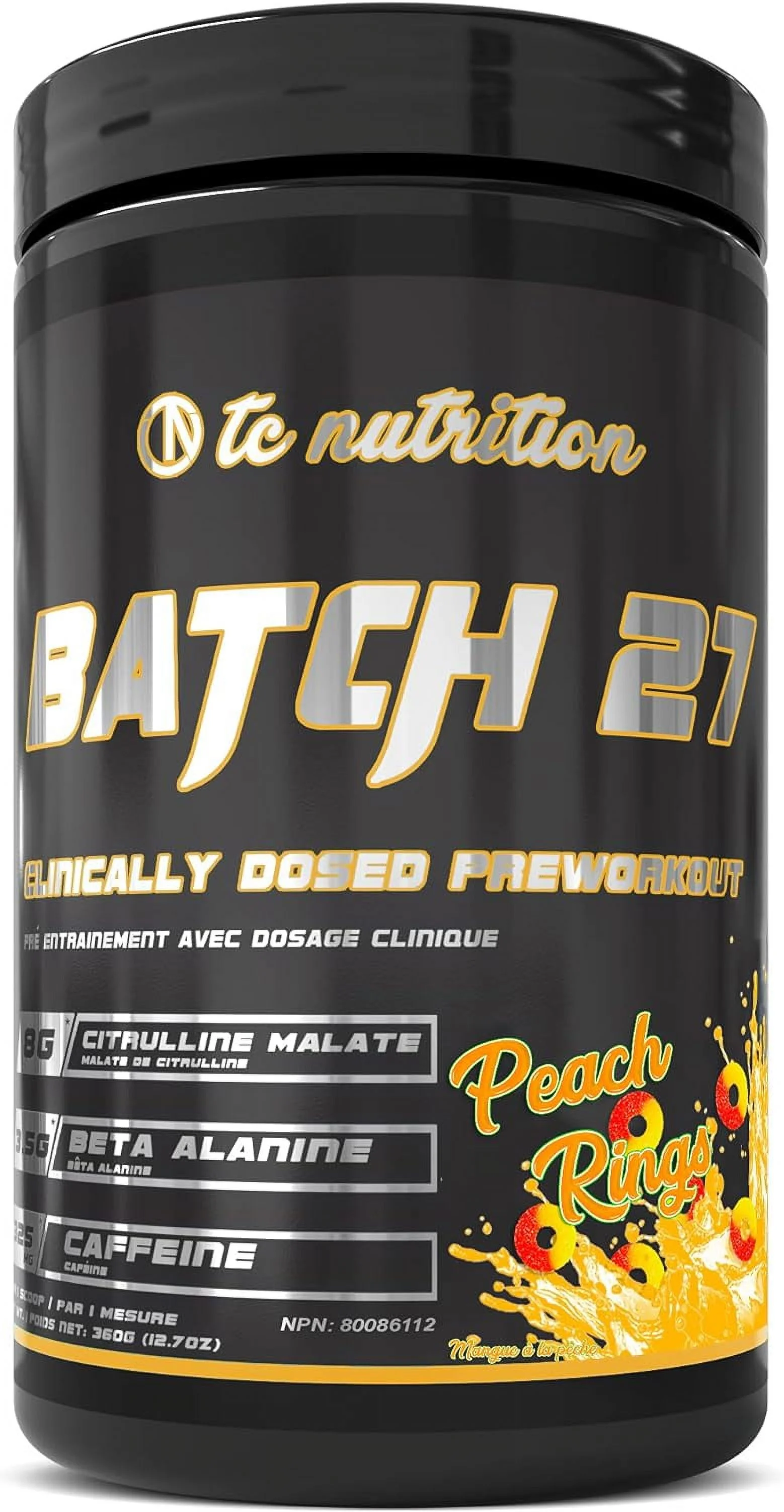 Batch 27 Pre Workout Powder Pump (20 Servings) - Peach Rings